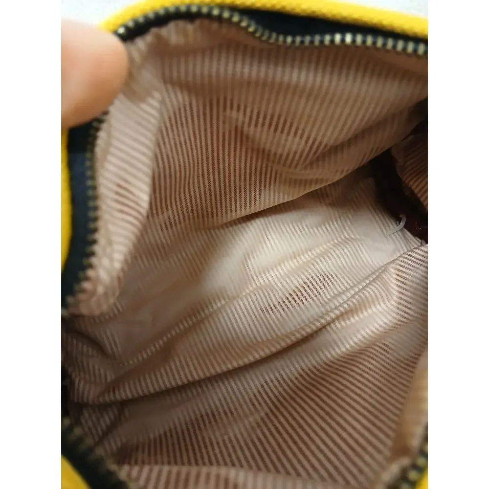 Vintage Ralph Lauren Zip Clutch Cosmetic Bag Gold Crest 7” Black Gold Embroidery